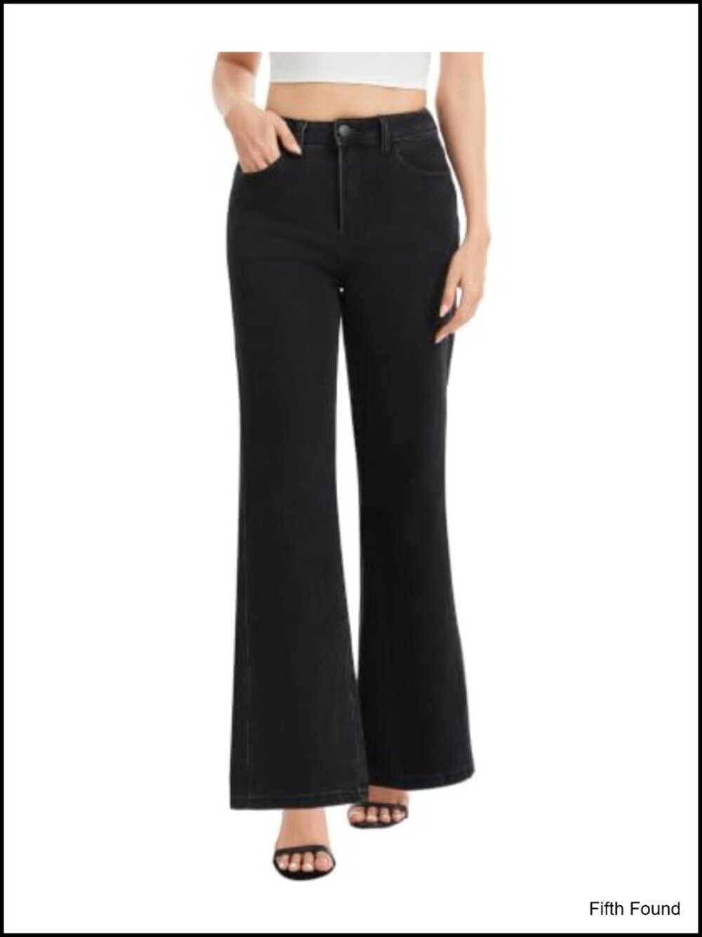 VIPONES High Waisted Wide Leg Jeans Stretchy Denim Pants